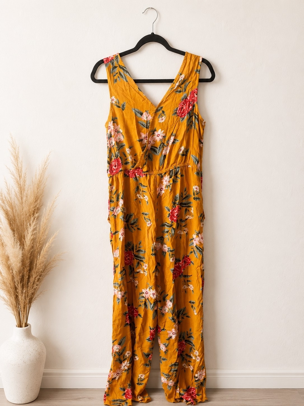 Mustard Floral Wide-Leg Jumpsuit - Picture 2 of 2